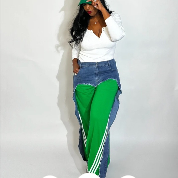 Denim patchwork pants - Picture 1 of 7